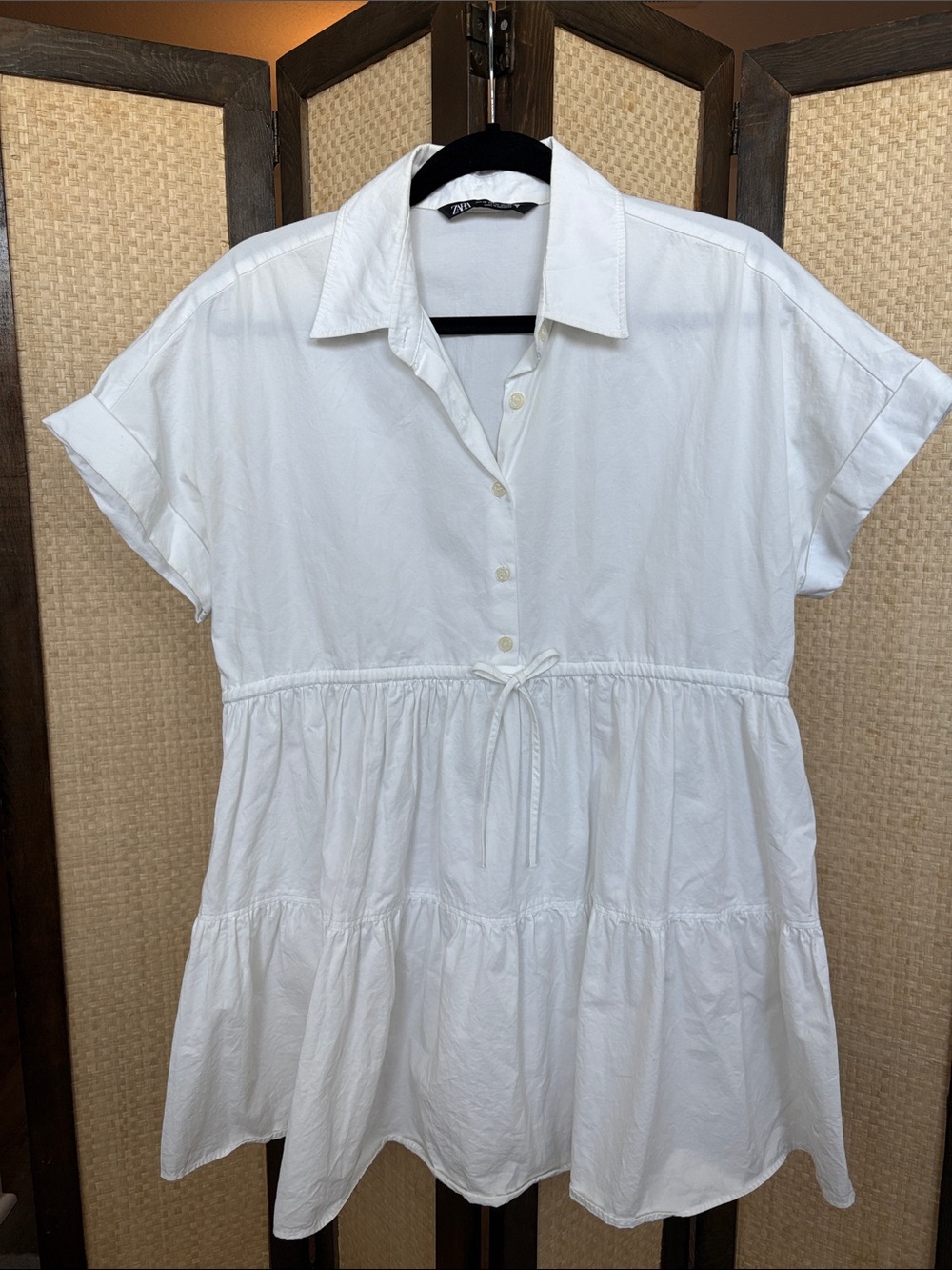 White Cotton Mini Dress